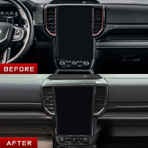 ABS Carbon Fibre Style Infotainment Screen Air Vent Panel to suit Next Gen Ranger / EverestInteriorNXG