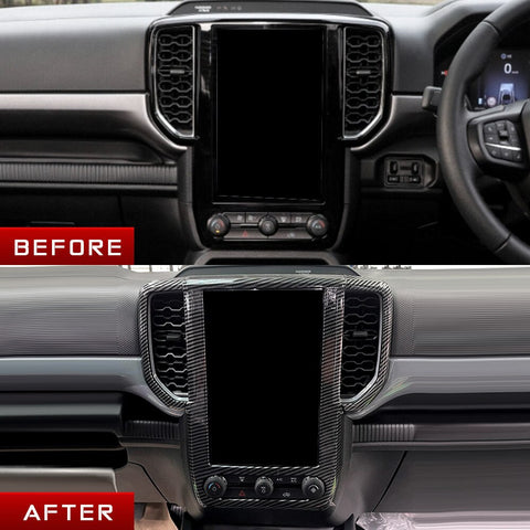ABS Carbon Fibre Style Infotainment Screen Air Vent Panel to suit Next Gen Ranger / EverestInteriorNXG