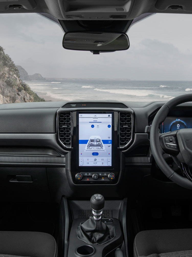 10.1in Screen Protector on the Next Gen Ford Ranger, mounting detail
