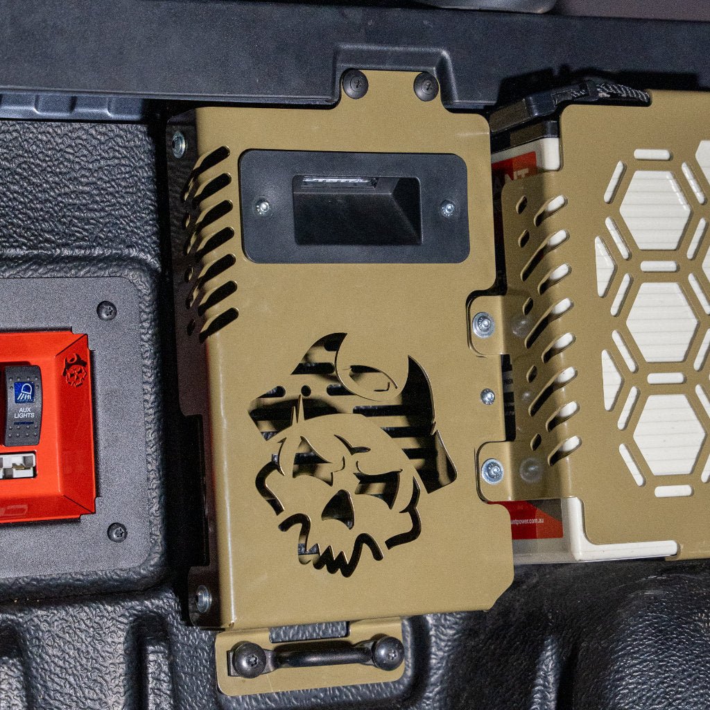 150Ah Tub Battery Mount on the Next Gen Ford Ranger & Raptor, rear three-quarter view