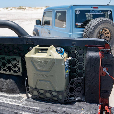 20L JERRY CAN HOLDER TUB MOUNT TO SUIT SPRAY IN TUB LINER FOR NEXT GEN FORD RANGER OR RAPTOR 2022+StorageNXG