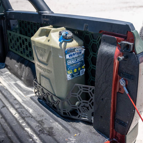 20L JERRY CAN HOLDER TUB MOUNT TO SUIT SPRAY IN TUB LINER FOR NEXT GEN FORD RANGER OR RAPTOR 2022+StorageNXG