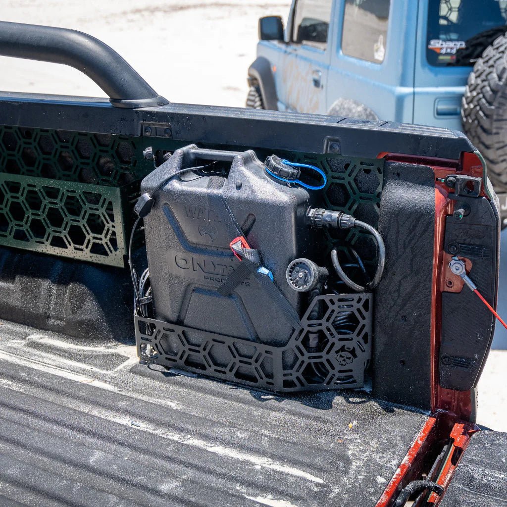 20L Jerry Can Tub Mount on the Next Gen Ford Ranger & Raptor, mounting detail