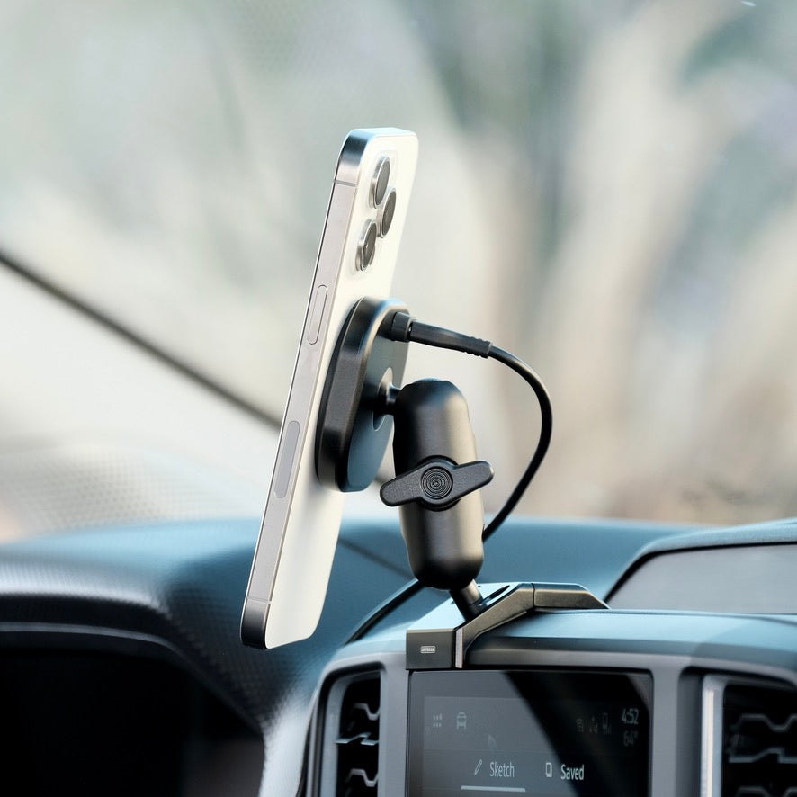 Offroam MagSafe-compatible phone mount with Qi2 charging for the Next Gen Ford Everest
