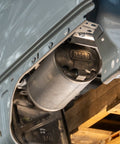 ARB 4L air tank under-tub mount showing the tank band mounting face