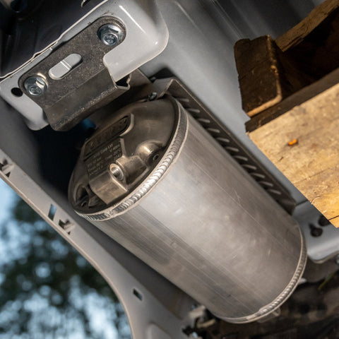 ARB 4L air tank under-tub mount fitted behind the Ranger Raptor wheel arch