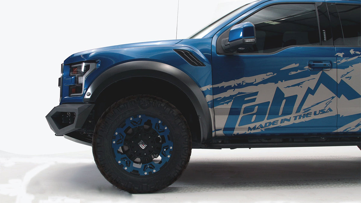 Fab Fours Vengeance front bumper Ford F-150 Raptor angle