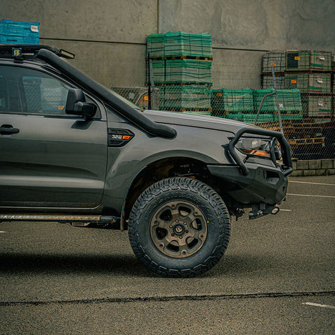 Front view of the VIKOR Diablo full guard bull bar on a PX Ranger
