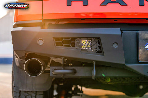 Next Gen Ranger Raptor fitted with Option 4WD bull bar and Fighter rear bar