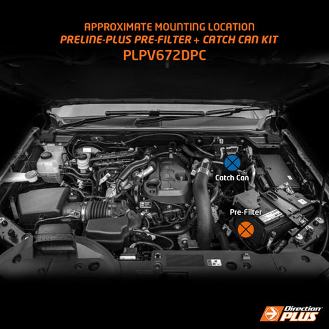 4cyl Filter & Catch Can on the Ford Ranger & Everest Next-Gen, close-up detail
