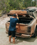 PopRack tub rack tilted open on a Next Gen Ranger