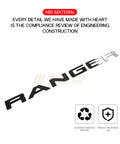 Tailgate Lettering Infill for the Ford Ranger Next-Gen, front angle