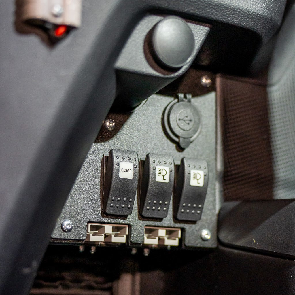 Everest cargo switch panel fitted with Carling switches