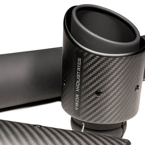 Raptor Exhaust Sandblast Black Carbon Tip Close Up