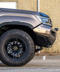 Side profile of the VIKOR Diablo pre-runner bull bar for Amarok NF