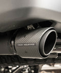Raptor Exhaust Sandblast Black Carbon Tips on Car