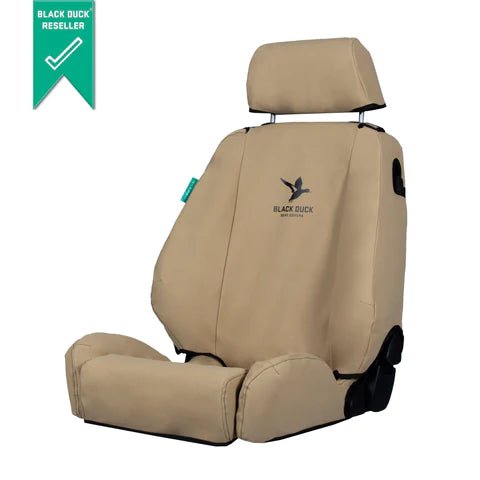 Canvas Seat Covers on the Next Gen Ford Ranger Raptor, angled view