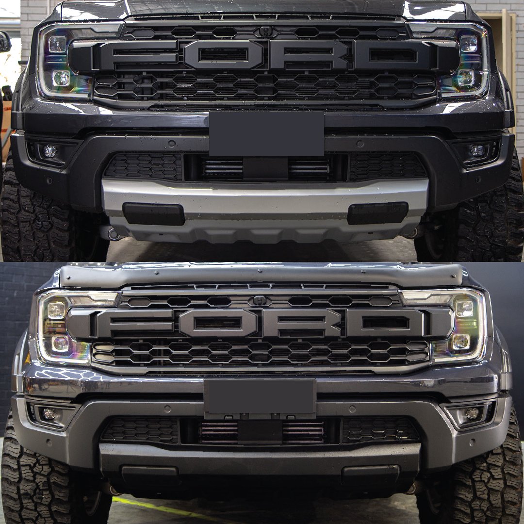 Custom Raptor Coated Ford Ranger Raptor Front Bumper Piece & Bash Plat ...
