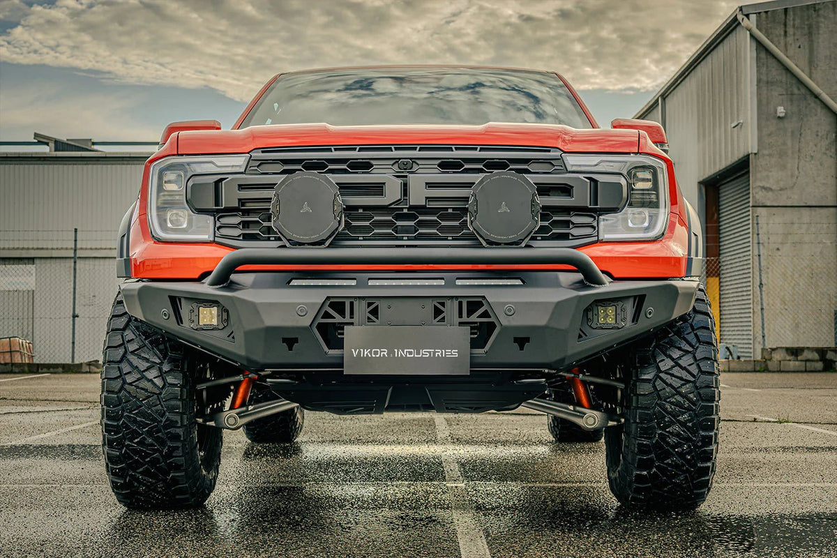 Diablo Pre-Runner Bull Bar on the Next Gen Ford Ranger Raptor, angled view