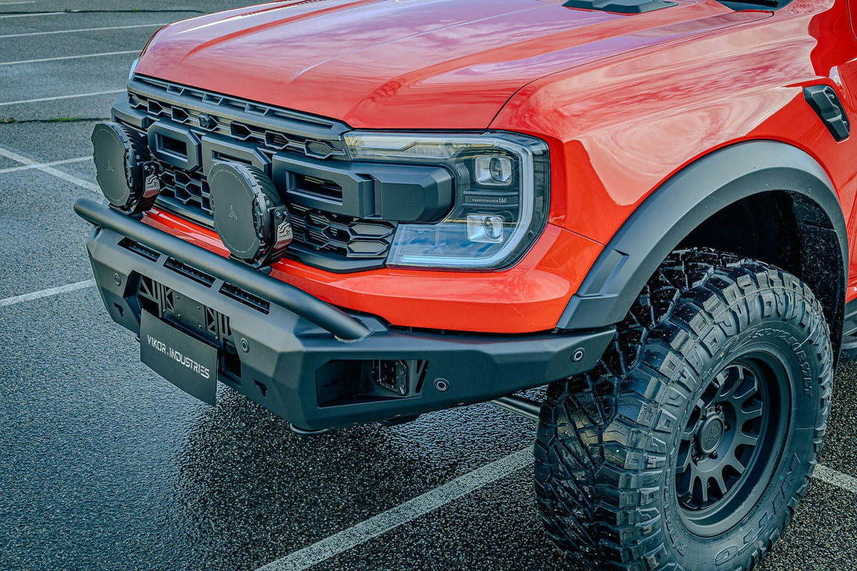 Diablo Pre-Runner Bull Bar on the Next Gen Ford Ranger Raptor, rear three-quarter view
