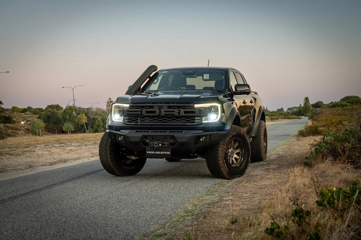 Diablo Bull Bar (No Loop) on the Next Gen Ford Ranger Raptor, angled view