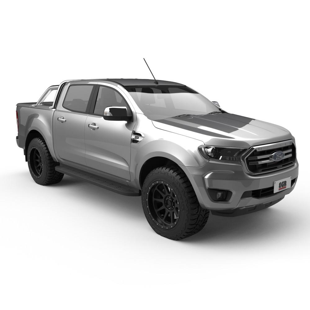 3 Piece Hard Lid on the Ford Ranger PX3, rear three-quarter view