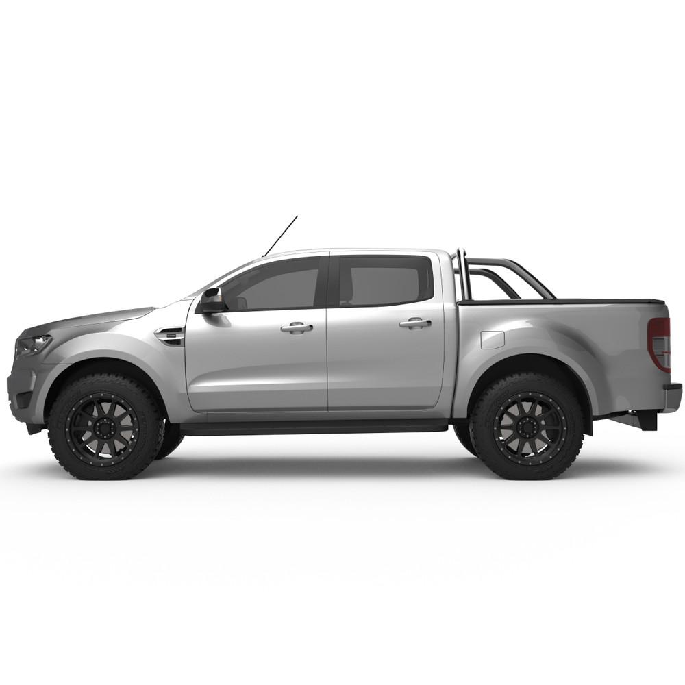 Soft Tonneau Cover (Suits Sports Bars) on the Ford Ranger PX3, rear three-quarter view
