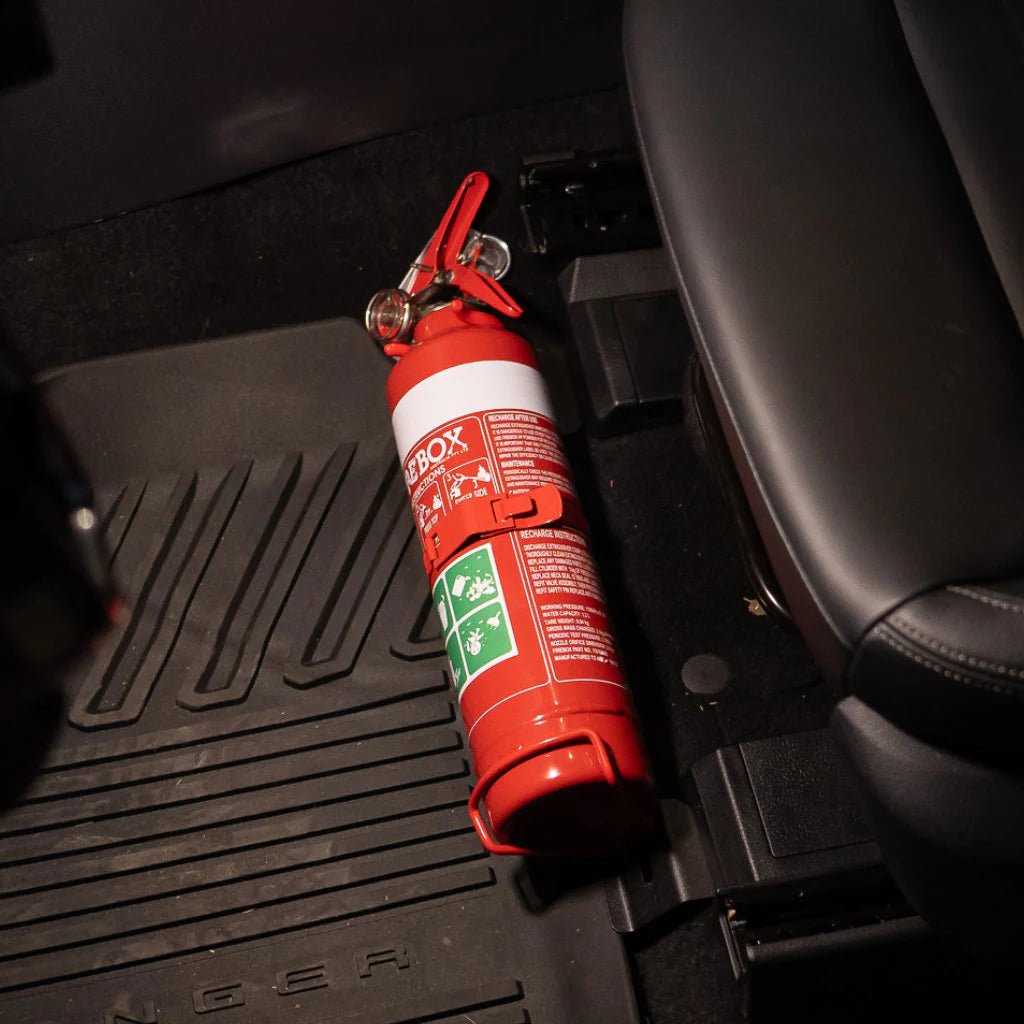 Fire Extinguisher Bracket on the Next Gen Ford Ranger & Everest, mounting detail