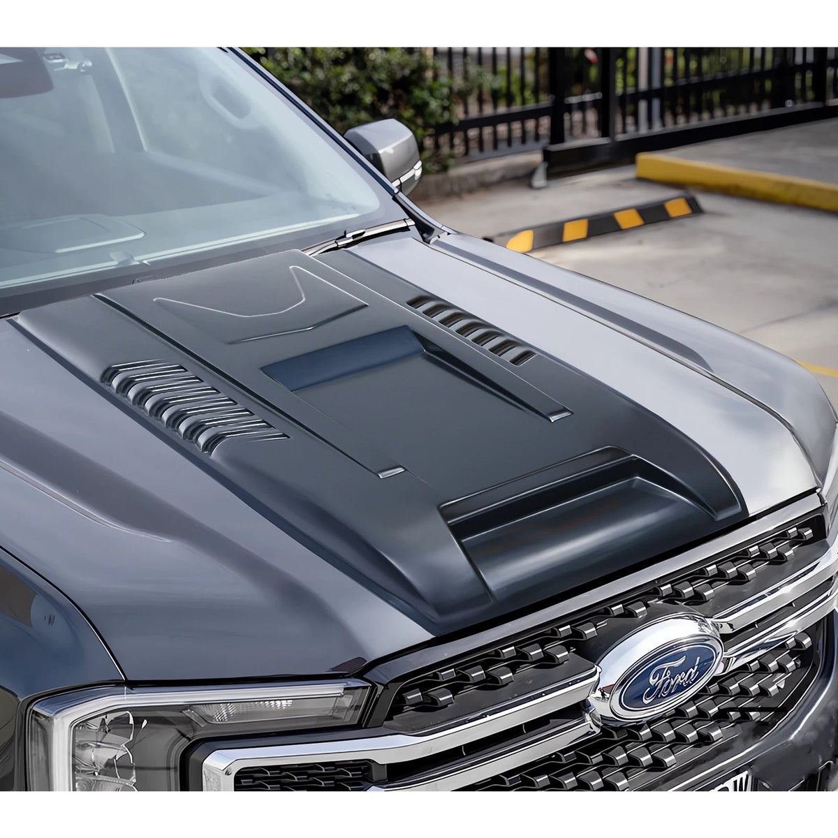 Bonnet Scoop on the Next Gen Ford Ranger & Everest, side view