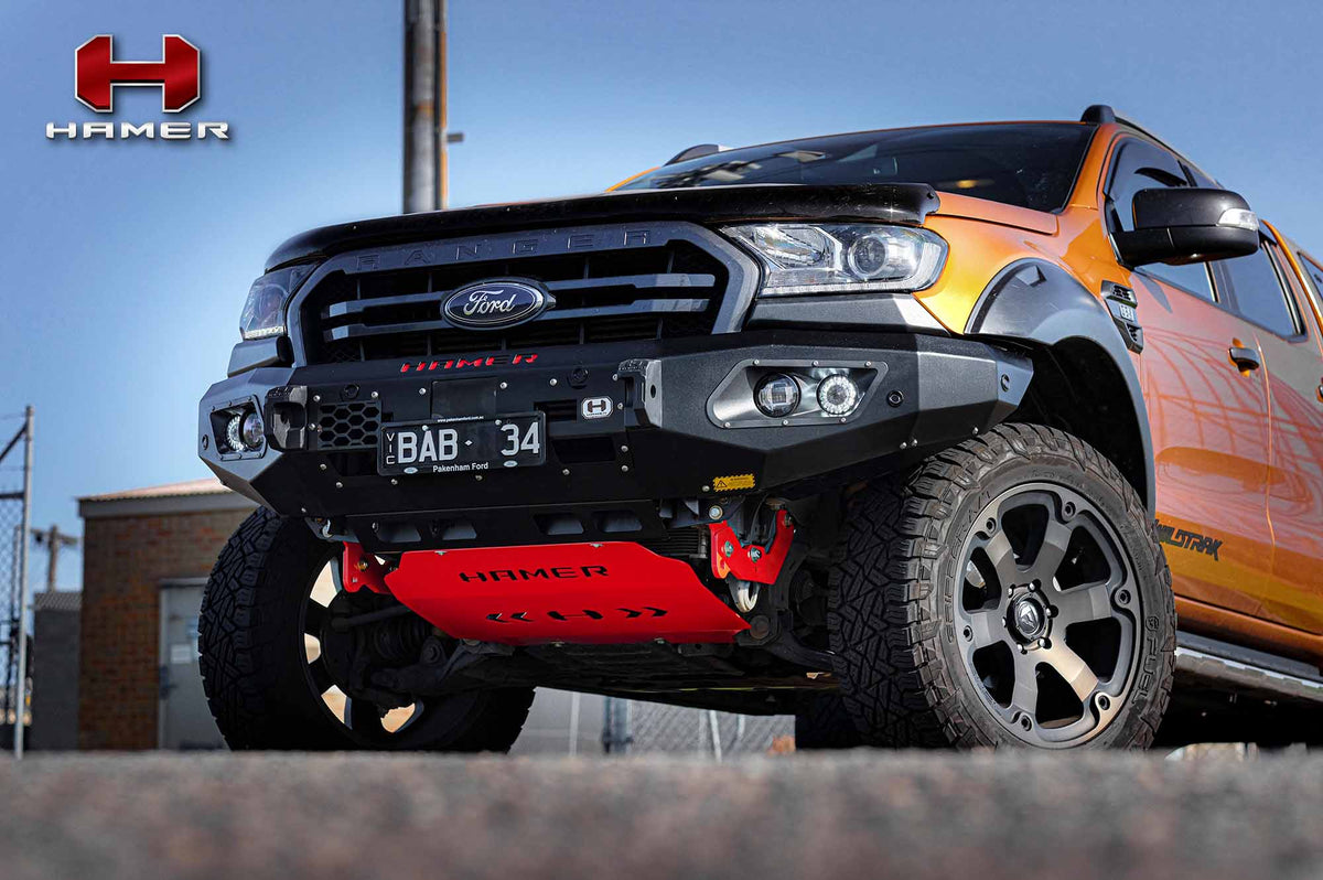 King Series Bull Bar on the Ford Ranger PX2/PX3, underside view