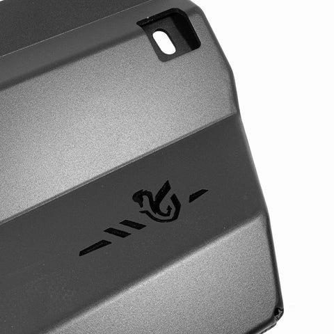 VIKOR logo detail on the alloy bash plate