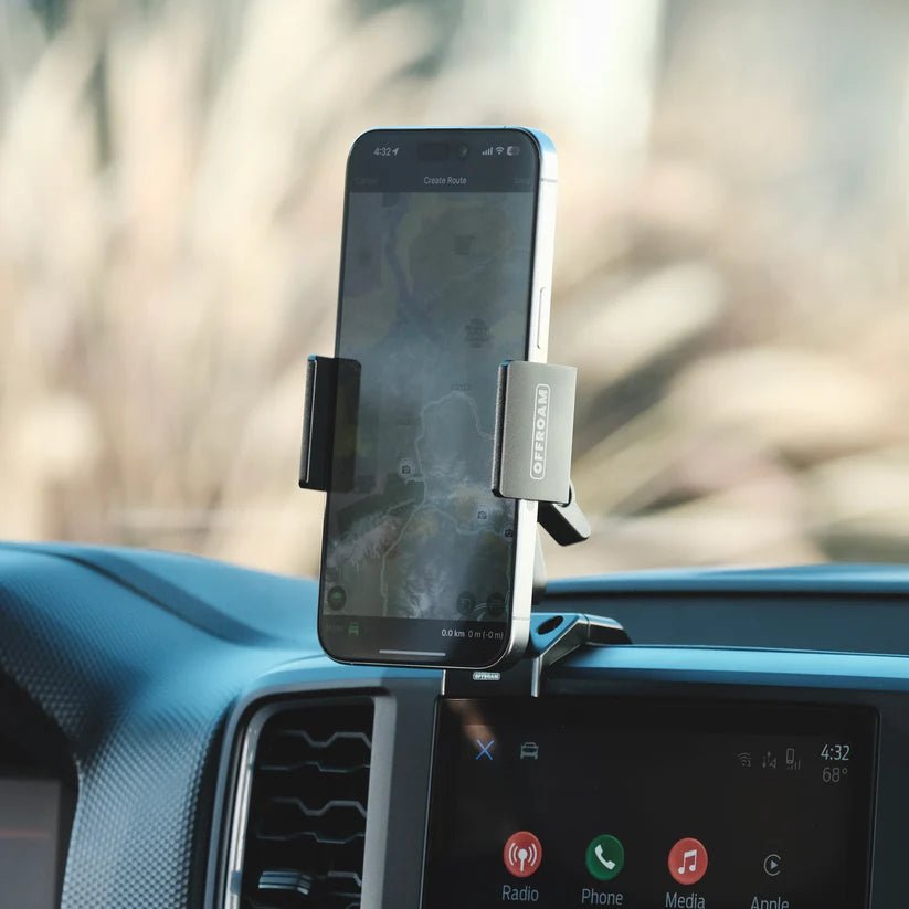 Offroam Phone Mount for the Ford Ranger, Everest and F-150, angled view