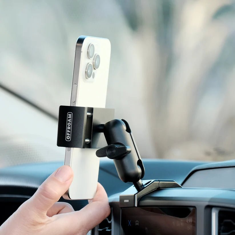 Offroam Phone Mount for the Ford Ranger, Everest and F-150, front angle