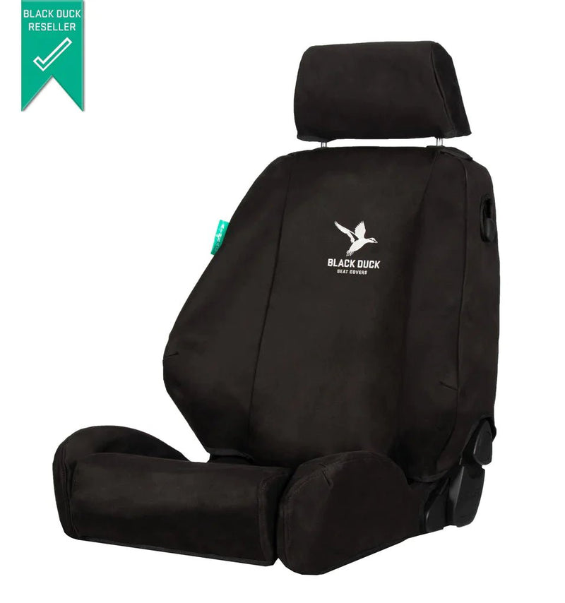 Black Duck Canvas Seat Covers fitted to a Next Gen Ford Ranger (2022-Current)