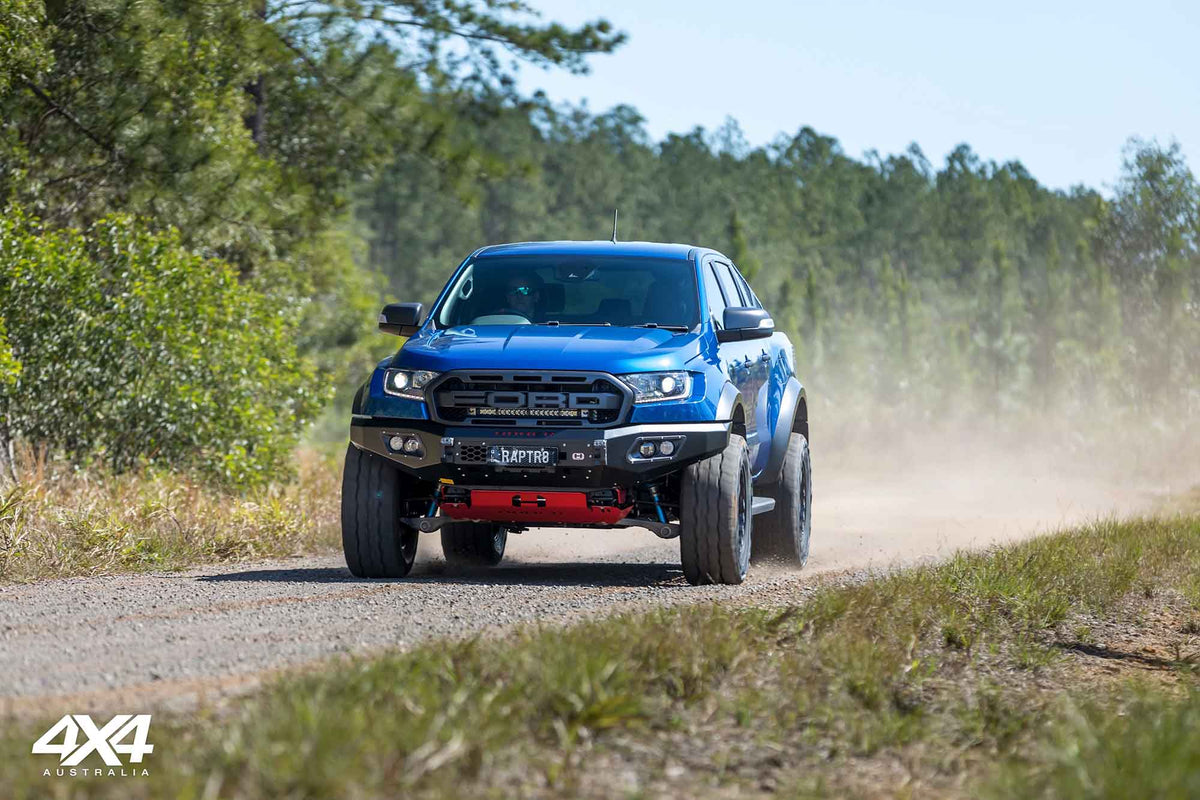 King Series Bull Bar on the Ford Ranger Raptor Gen 1, close-up detail