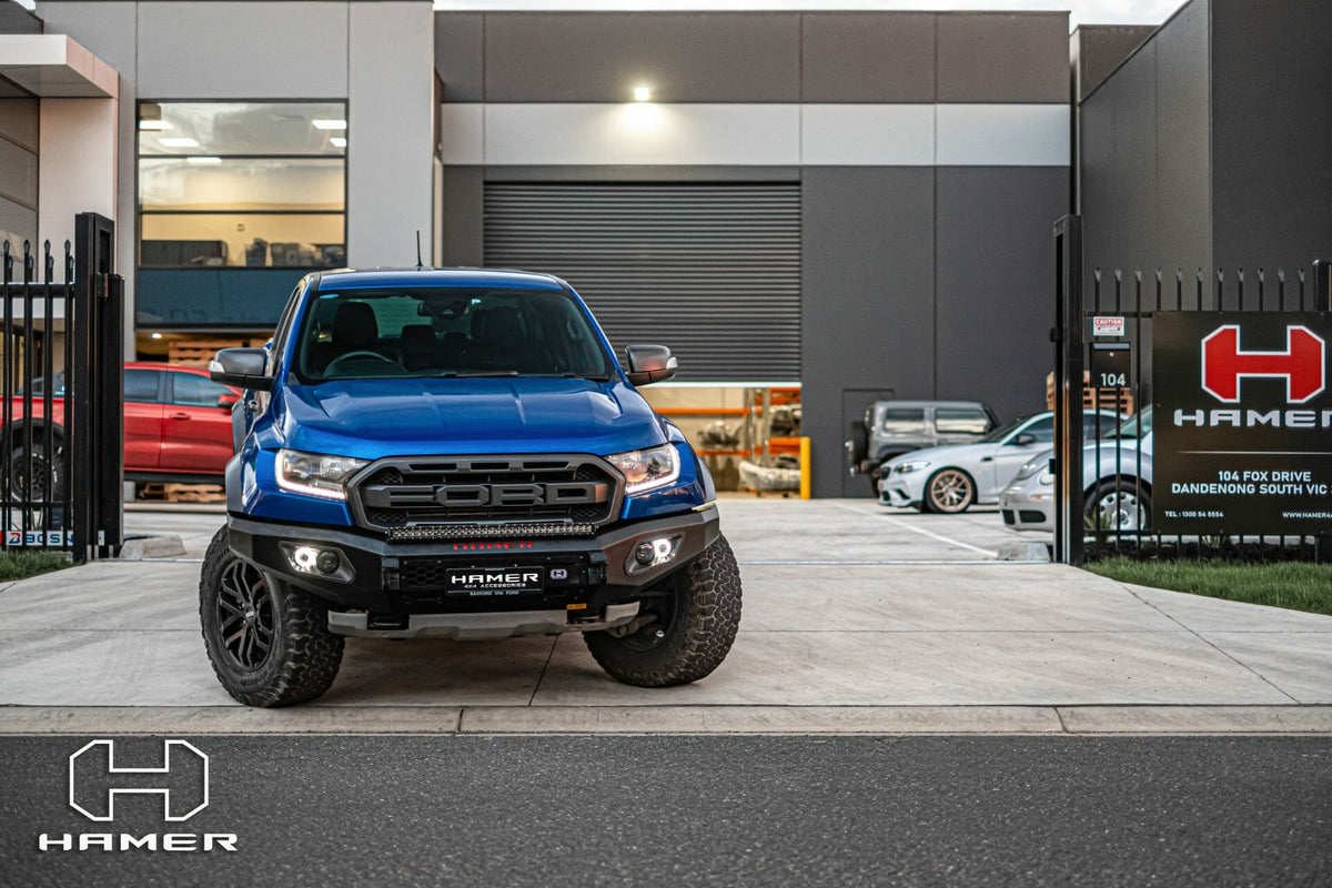 King Series Bull Bar on the Ford Ranger Raptor Gen 1, top view