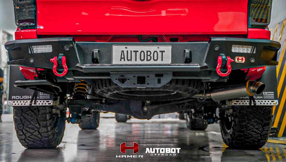 M-Series Rear Bar on the Ford Ranger Raptor Gen 1, mounting detail