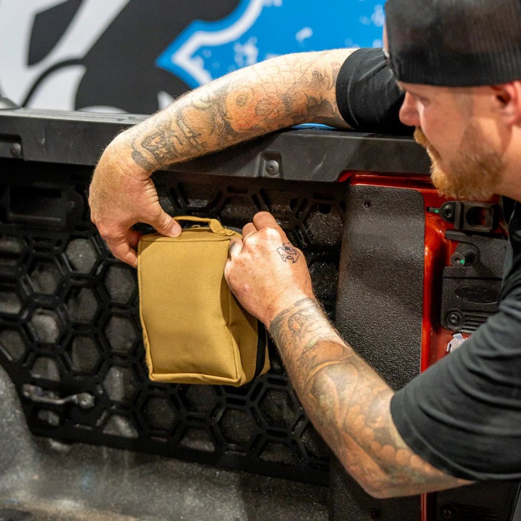 Spray Liner Molle Panel on the Next Gen Ford Ranger & Raptor, fitted on the vehicle