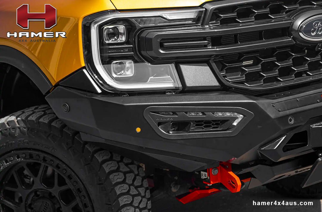 Atlas Bull Bar on the Next Gen Ford Ranger & Everest, rear three-quarter view