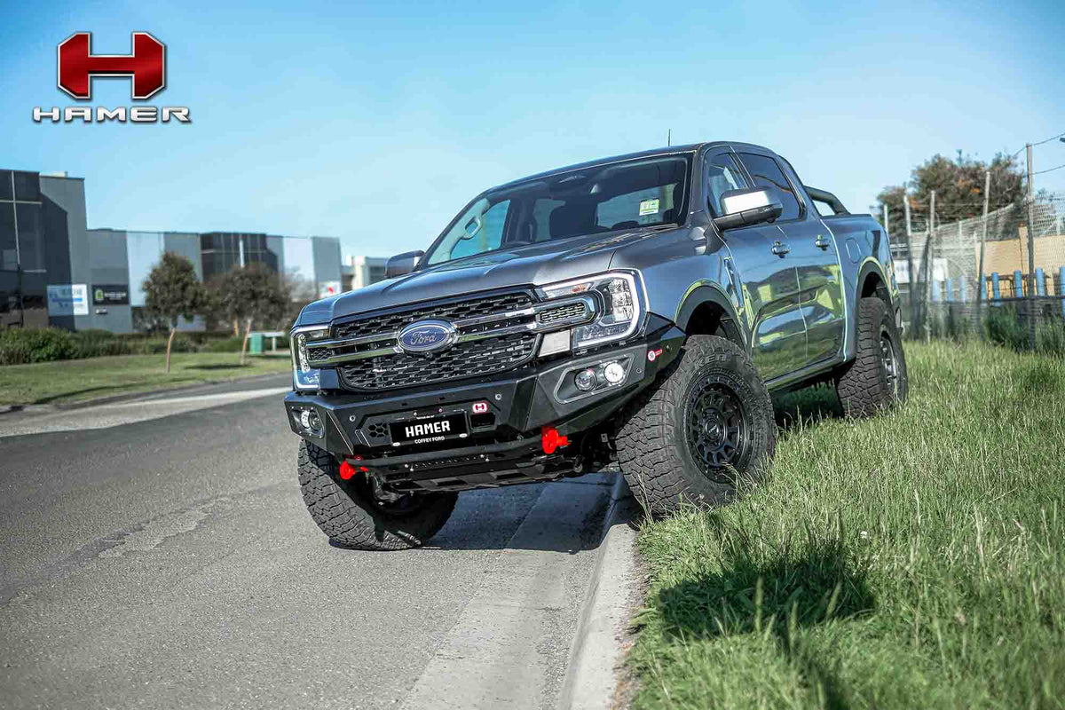 King Series Bull Bar No Loop on the Next Gen Ford Ranger & Everest, close-up detail