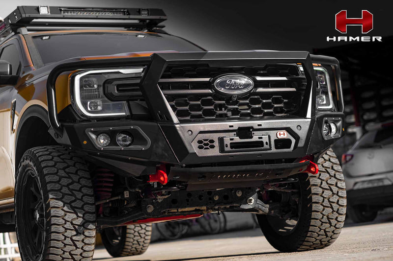 Hamer King Series Bull Bar with Hoops fitted to a Next Gen Ford Ranger & Everest (2022+)