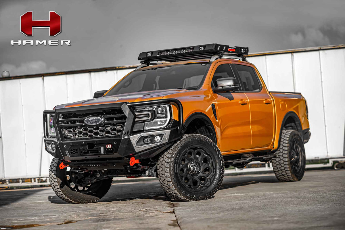 King Series Bull Bar with Hoops on the Next Gen Ford Ranger & Everest, close-up detail