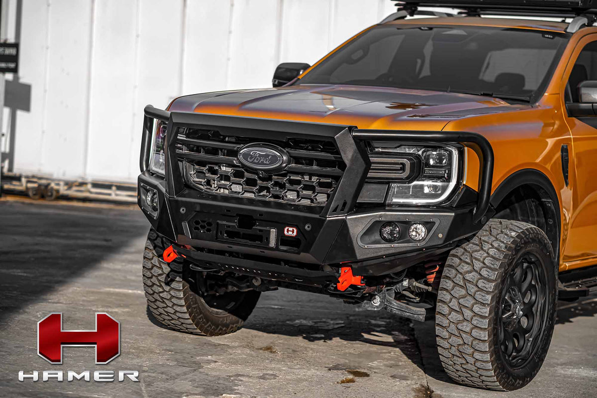 King Series Bull Bar with Hoops on the Next Gen Ford Ranger & Everest, side view