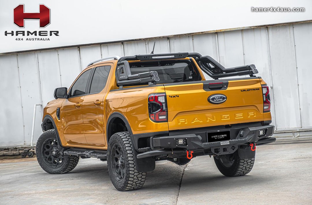 Night Fury Sports Bar on the Next Gen Ford Ranger & Raptor, angled view