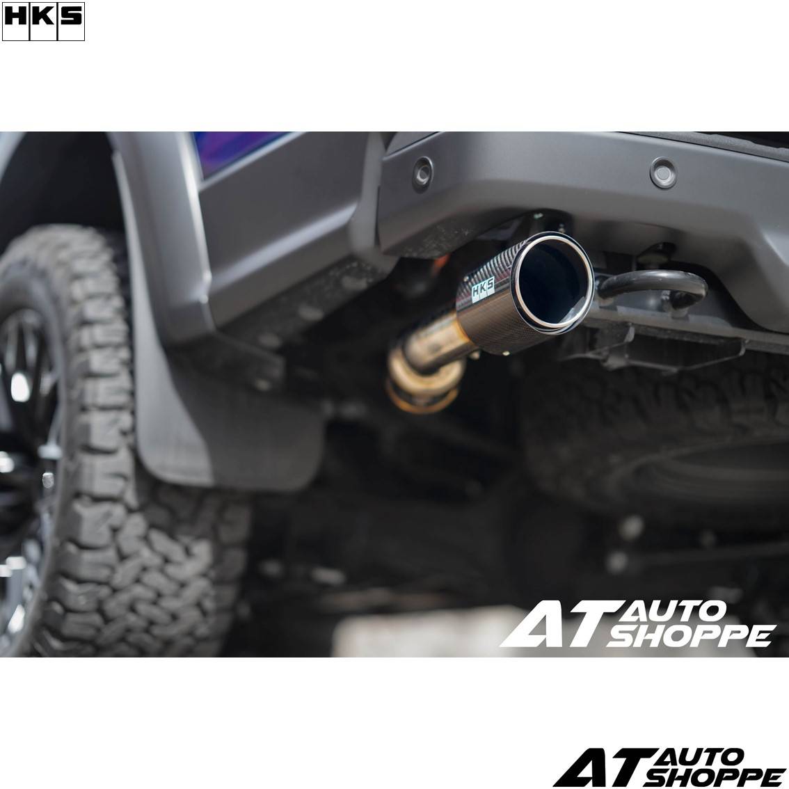 HKS Exhaust Muffler fitted to a Next Gen Ford Ranger Raptor (2022-Current)