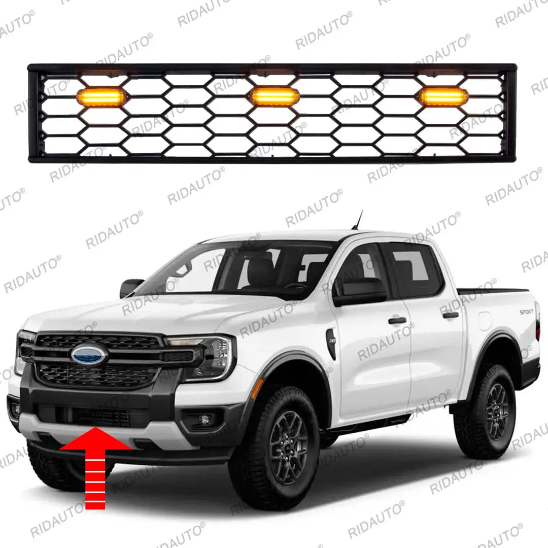 Lower Mesh Grille Insert on the Next Gen Ford Ranger, side view