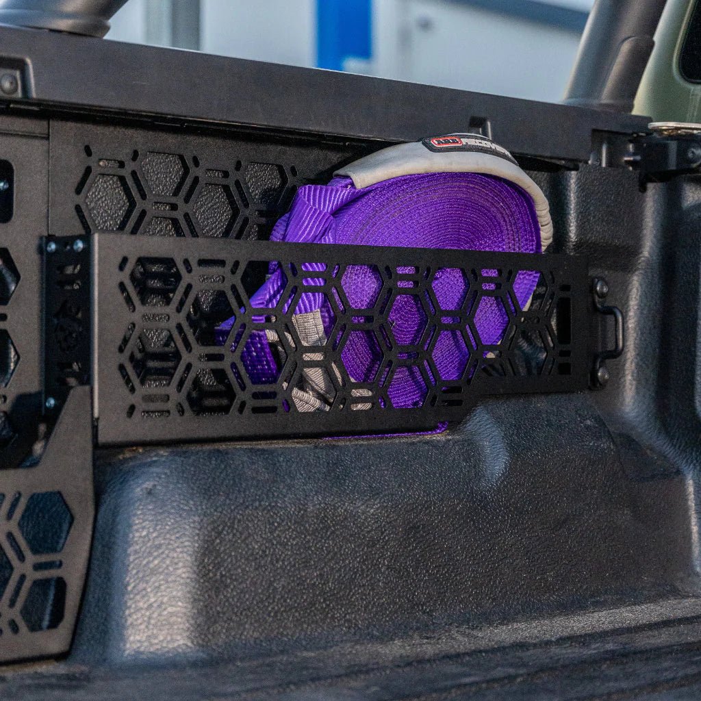 Molle Storage Pocket on the Next Gen Ford Ranger & Raptor, rear three-quarter view