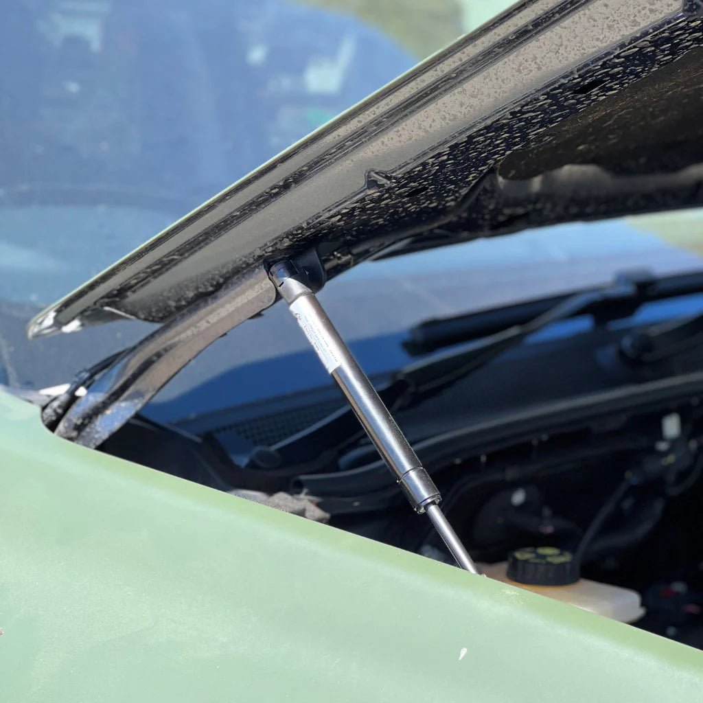 Bonnet Open Assist Kit for the Next Gen Ford Ranger, fitted on the vehicle