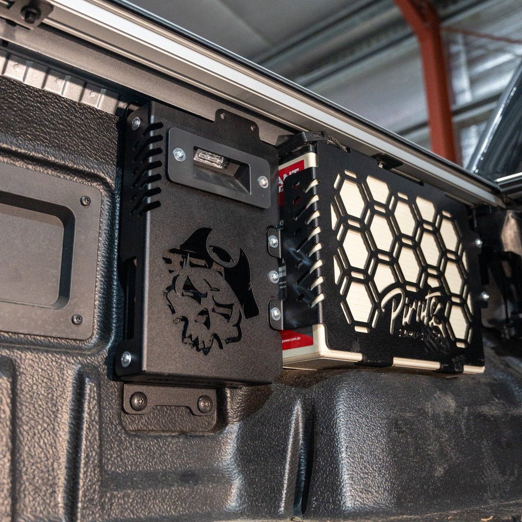 Tub Battery Mount 150Ah for the Next Gen Ford Ranger, close up detail