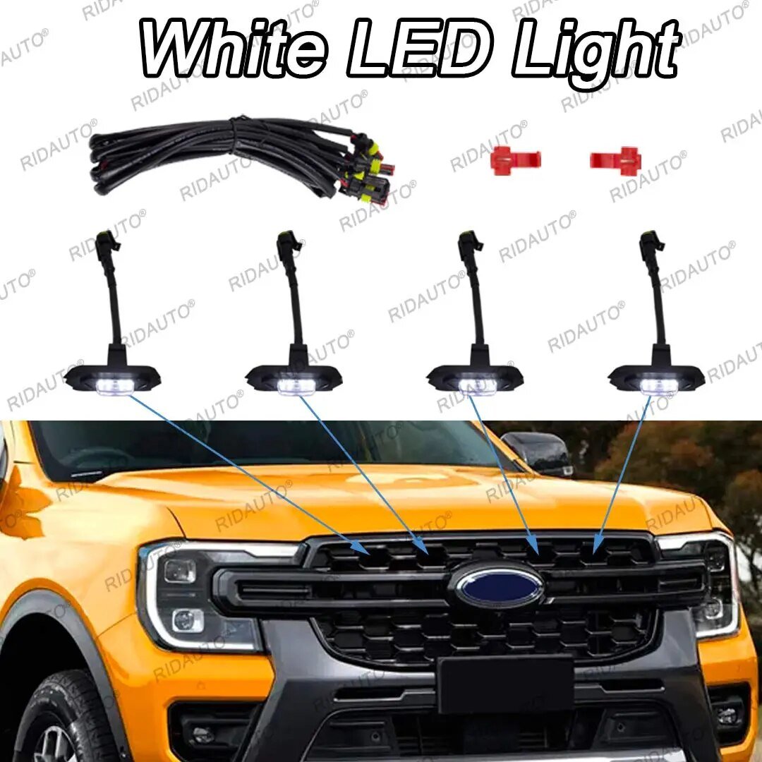 Grille Lights 4 LED for the Next Gen Ford Ranger, mounting detail